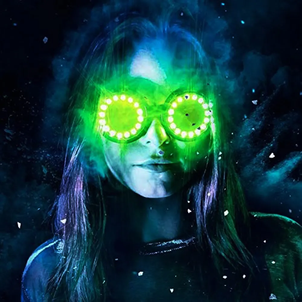 Светодиодные очки 350 + Epic режимы программируемый перезаряжаемый свет EDM фестиваль Rave Вечеринка солнцезащитные очки