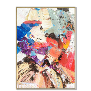 Pintura al óleo abstracta de alta calidad pintada a mano de artista de Venta caliente sobre lienzo hermosos colores brillantes cuchillo pintura al óleo gruesa