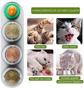 Bolas de hierba gatera naturales comestibles 4 en 1, juguetes de pared giratorios, seguros y saludables para gatos, venta al por mayor - Product Image 4