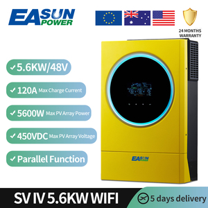 Easun SV IV 5.6KW con MPPT 120A Cargador solar PV Entrada 6000W 450vdc Botón táctil Inversor híbrido de 1 fase - Product Image 2