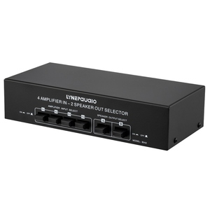 LYNEPAUAIO 4 en 2 salidas Audio Switcher Audio Signal Selector Distribuidor Splitter Box con Banana Jacks Control independiente - Product Image 1