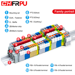 <strong>Push</strong> in <strong>Terminal</strong> <strong>Block</strong> PT2.5 Wire Connector Quick Wiring Combined <strong>Spring</strong> <strong>Terminal</strong> Din Rail <strong>Terminal</strong> <strong>Block</strong> - Product Image 6