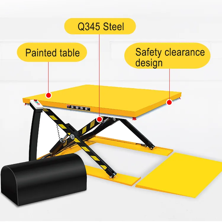 Table élévatrice à ciseaux hydraulique électrique 2200lbs Table élévatrice à ciseaux fixe 48X48 pouces hauteur Max 40 pouces