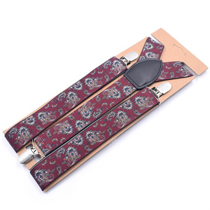 定制高品质时尚男装几何印花图案佩斯利印花弹性男童吊带 - Product Image 4