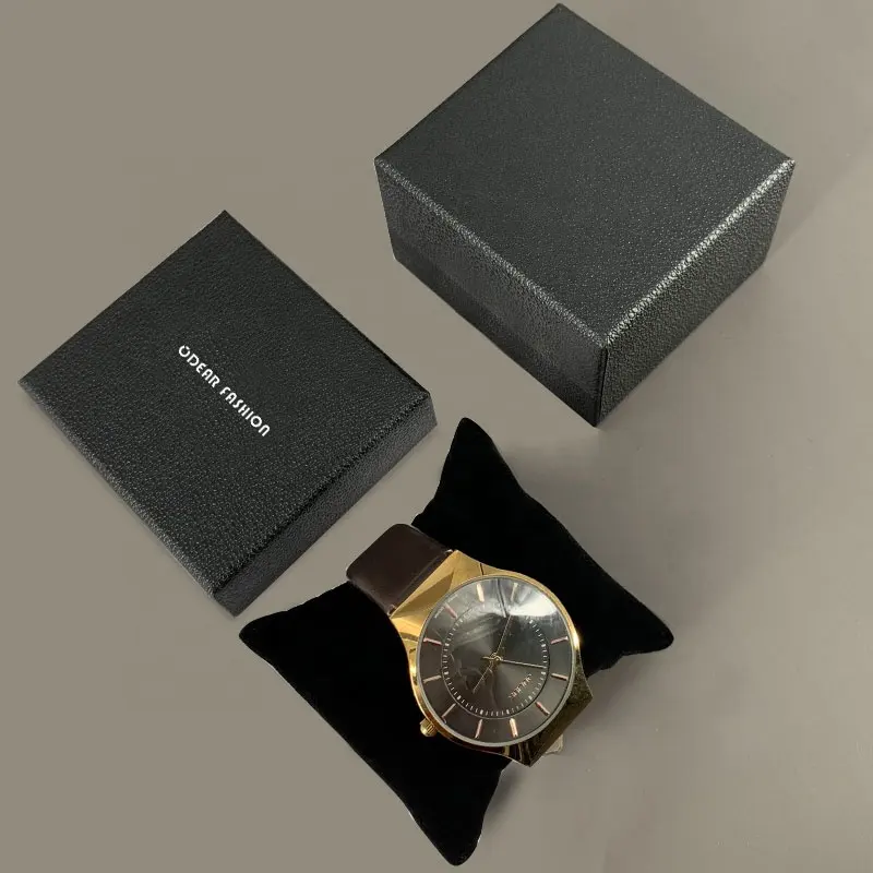 Caja de reloj de papel reciclado Simple personalizada de alta calidad, Cajas de relojes de regalo rectangulares para mujer con logotipo