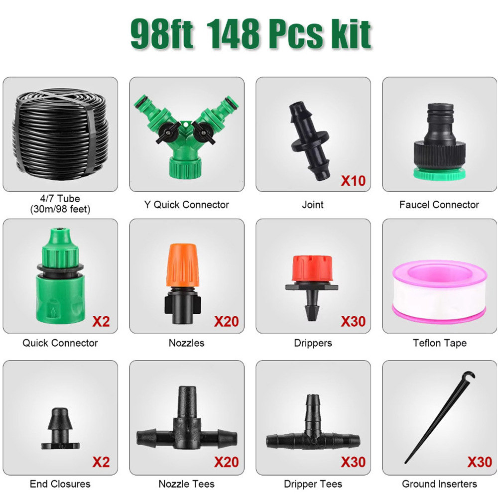 30m 148pc drip irrigation kit