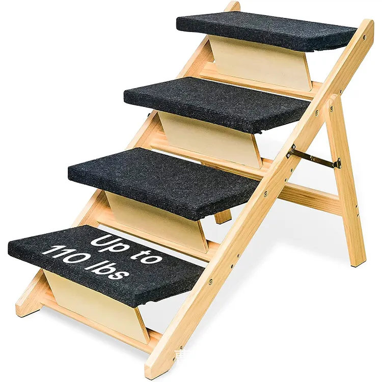 Escaleras personalizadas de madera para mascotas, escalones plegables de 3 niveles, rampa para escaleras para perros, perfecta para camas y coches, escalera portátil para gatos