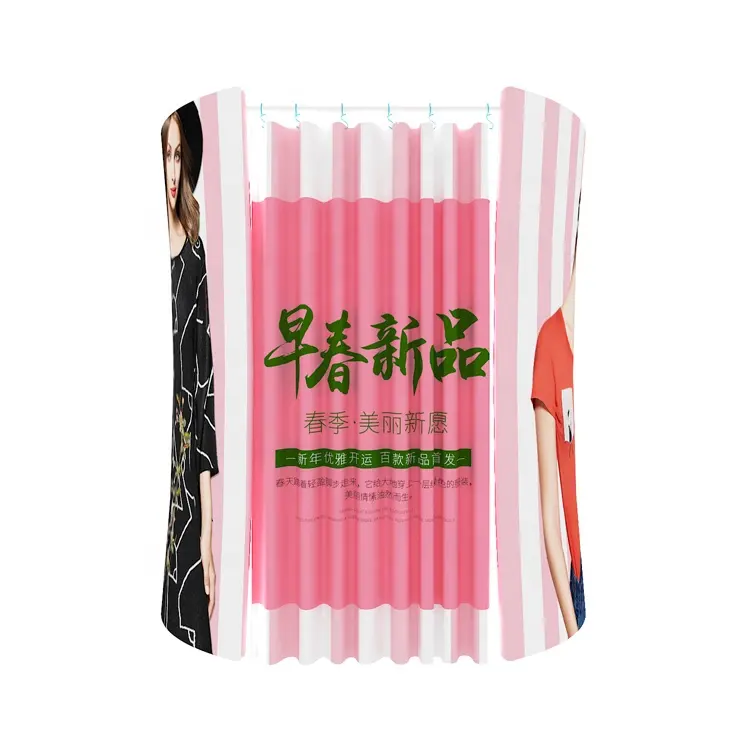 Double sides print custom size trade show display aluminum tube fabric portable changing room for clothing store
