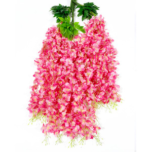 12 חבילה (86.6 ft) מלאכותי wisteria גפן מלאכותי wistria מזויף תלוי גרלנד משי ארוך שיח פרחים מחרוזת