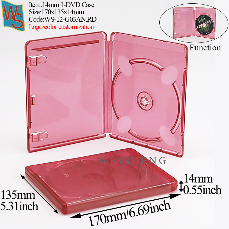 14mm 1-DVD Case G03A - Red