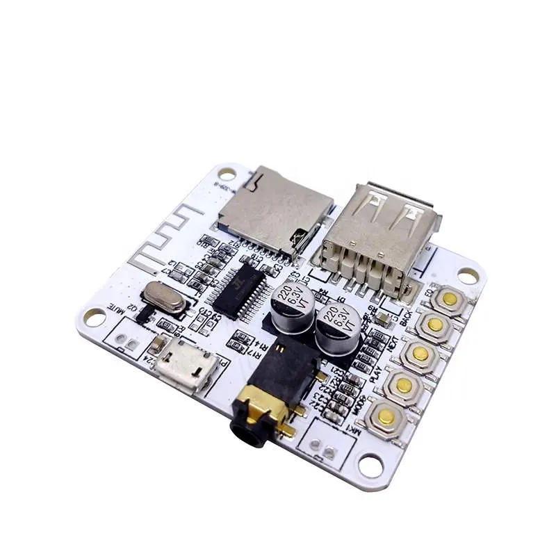 Placa receptora de audio con ranura para tarjeta USB TF, decodificación, placa amplificadora estéreo de 5V de 2 a 3 pulgadas