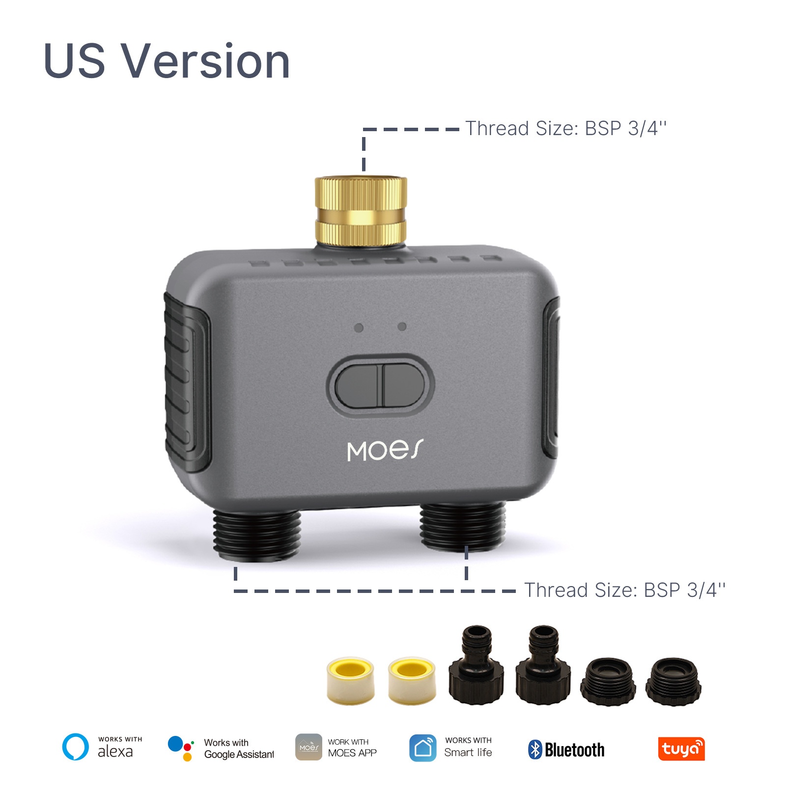 US gauge NH3/4 bluetooth double outlet irrigation valve