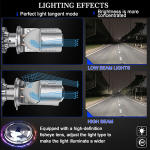 12000lm 6000K H4 Mini Len far Led araba H4 120W Mini Led projektör Lens su geçirmez IP68 evrensel motosiklet araba için - Product Image 3