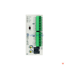 DVP12SA211R PLC DC expandible de 24V con 8 entradas digitales y 4 salidas de relé para uso industrial