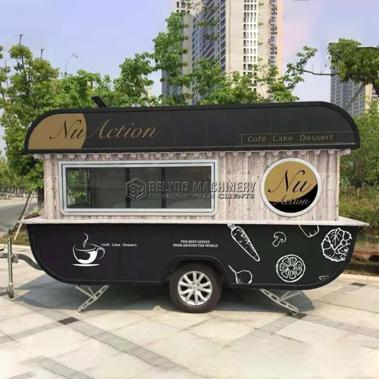 Produttore di dimensioni personalizzate nuovo stile Pizza camion Fast Food chiosco cucina rimorchio carrello Mobile Bar caffetteria Mobile