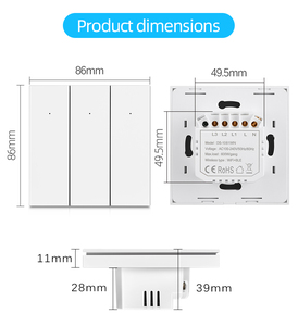 U/UK Wifi di lusso pulsante manuale 3 Gang Smart Switch Timer programma interruttore telecomando interruttore luce per App vita intelligente - Product Image 6