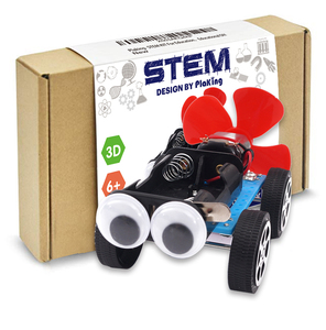 STEM Toy ชุดของเล่น DIY การเรียนรู้ทางกายภาพ,รถเข็นไม้แบบ DIY 3D ชุดทดลองวิทยาศาสตร์ชุดการเรียนรู้ของเล่น STEM - Product Image 1