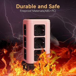 Nuevo Enchufe europeo multifuncional con 4 puertos USB, enchufe europeo vertical de 16A con interruptor para TV de oficina y sala de estar