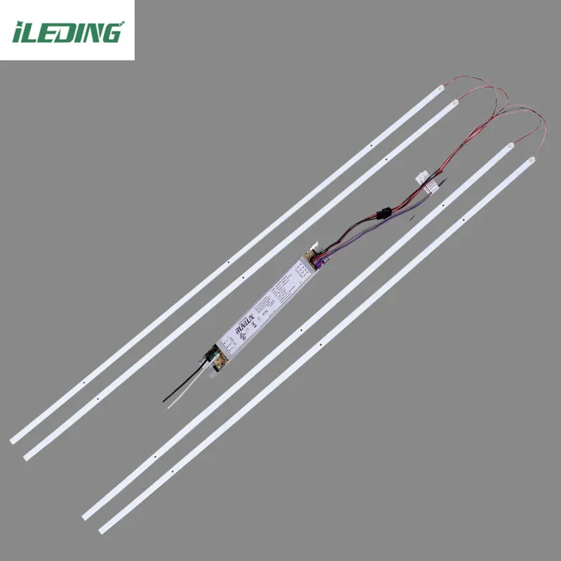 Troffer için DLC Premium Premium 4FT 46W 1-10v karartma LED manyetik şerit işık lineer adaptör kitleri