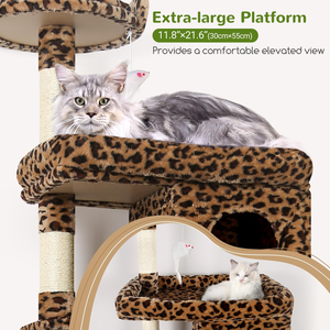 Árbol para gatos resistente y resistente para gatos grandes y Maine Coon de 20 libras + 72 pulgadas de altura 6 postes para rascar hamaca torre para gatos - Product Image 3