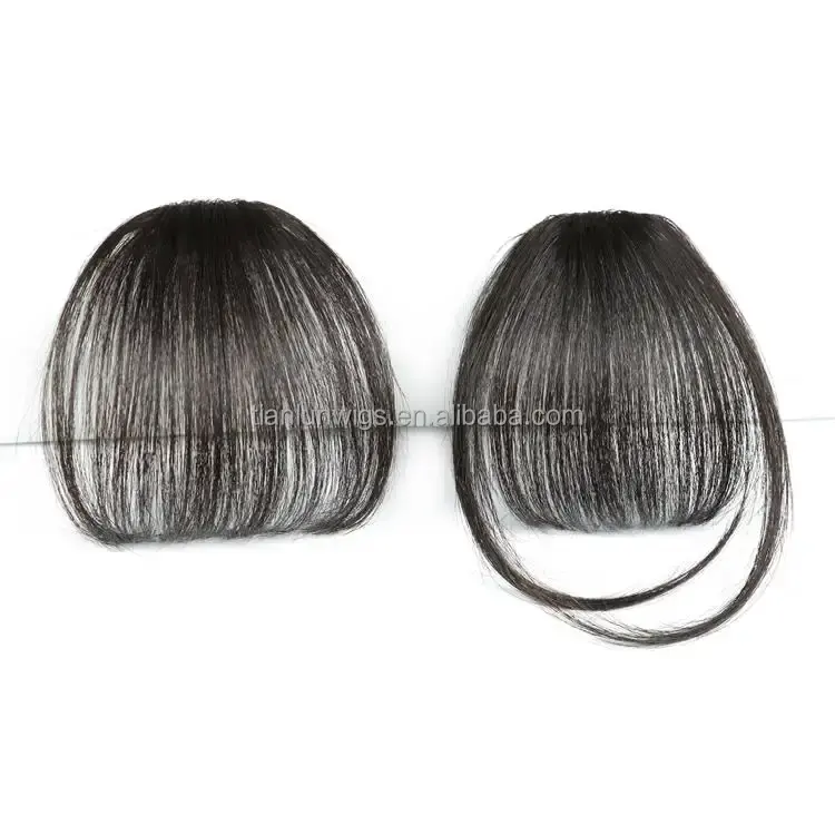 HE05 Atacado Clip In Air Bang Extensões De Cabelo Lado Hand-made Natural 100% Franja De Cabelo Humano Franja Para As Mulheres