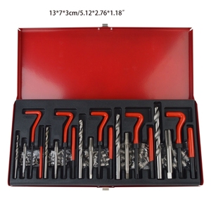 เครื่องมือสำหรับยานพาหนะ AOS สำหรับซ่อมแซมเกลียวเกลียว helicoil 131ชิ้น
