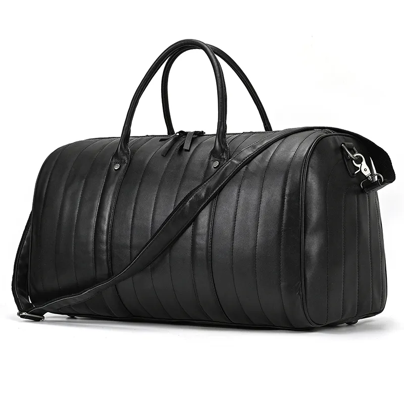 กระเป๋าฟิตเนสผู้ชายหญิงดีไซน์ใหม่,กระเป๋าเดินทางสะพายข้างหนังสีดำจุของได้เยอะ