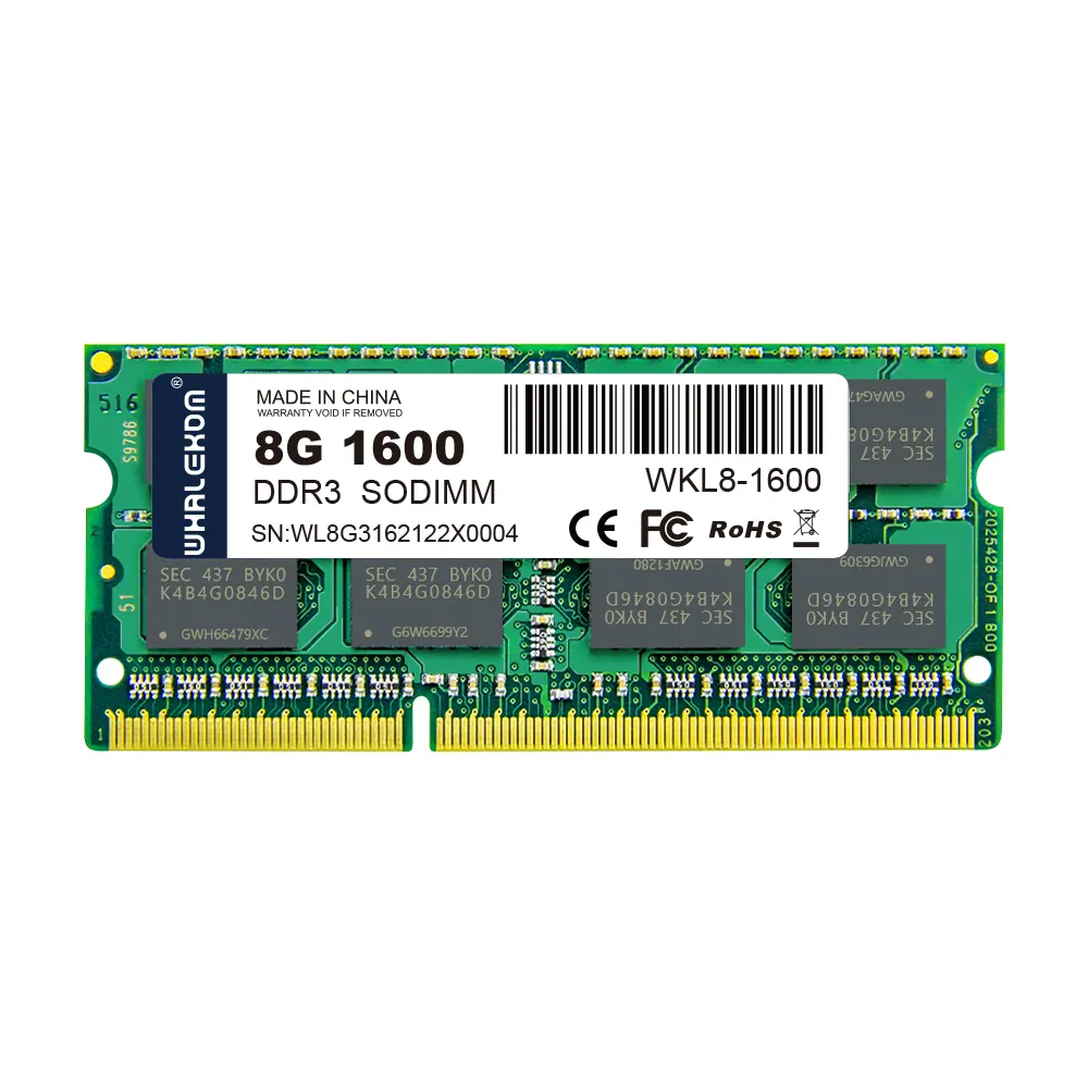 NB Ram DDR3 4GB 8GB 1333MHz 1600Mhz 1.35V Bộ nhớ PC3-12800 cho máy tính xách tay