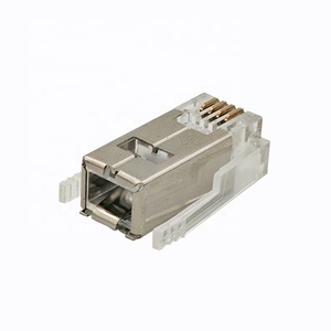 RJ9 SDL Modular Plug <strong>Male</strong> <strong>Long</strong> Body RJ22 4P4C <strong>Connector</strong> With Shielded W=12.2mm - Product Image 2