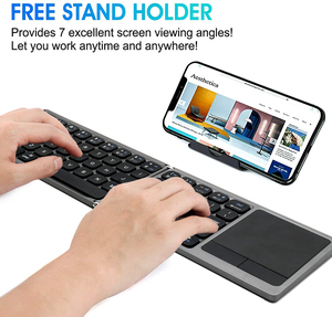Customized German Layout Italian Language Rechargeable Hot Sale Foldable Wireless <strong>Keyboard</strong> with Touchpad for <strong>Ios</strong> Android - Product Image 5