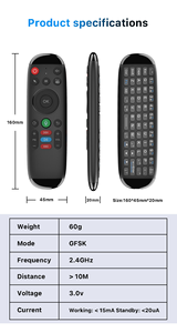 M6 Wireless Mini Android TV Box PC <strong>Keyboard</strong> with Air Mouse &amp; Remote <strong>Control</strong> 2.4GHz Frequency Fixed <strong>Code</strong> Plastic Material - Product Image 3