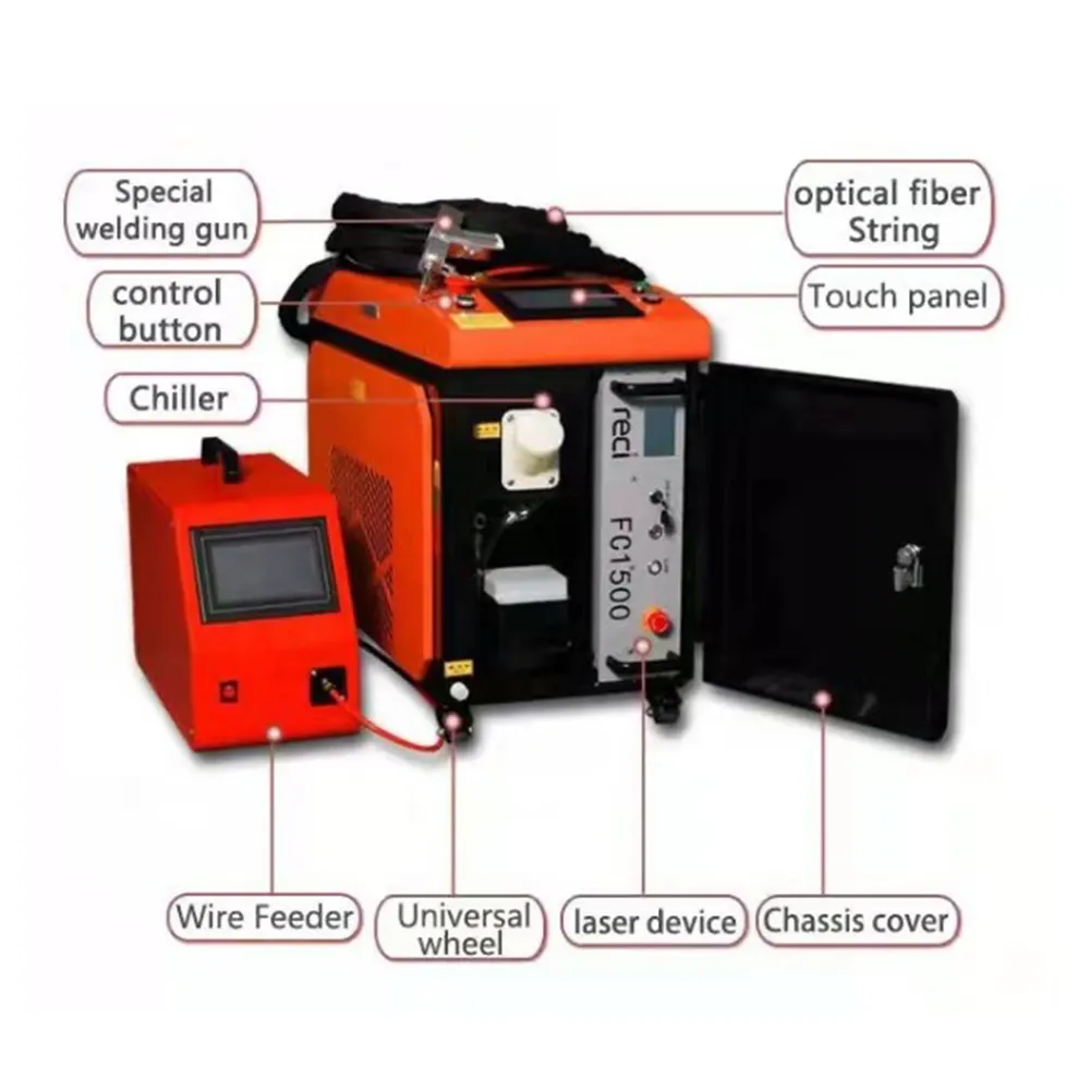 Robot automatico braccio laser in fibra macchine di saldatura per metallo 1000w 1500w 3000w multifunzione palmare piccolo saldatore laser 3 in 1