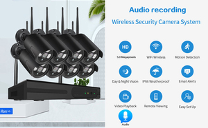 Sistema de cámara de seguridad WiFi, cámaras de seguridad H.265 1080P PoE inalámbricas con detección de personas, detección de vehículos, conversación bidireccional CC502, 8 Uds. - Product Image 2