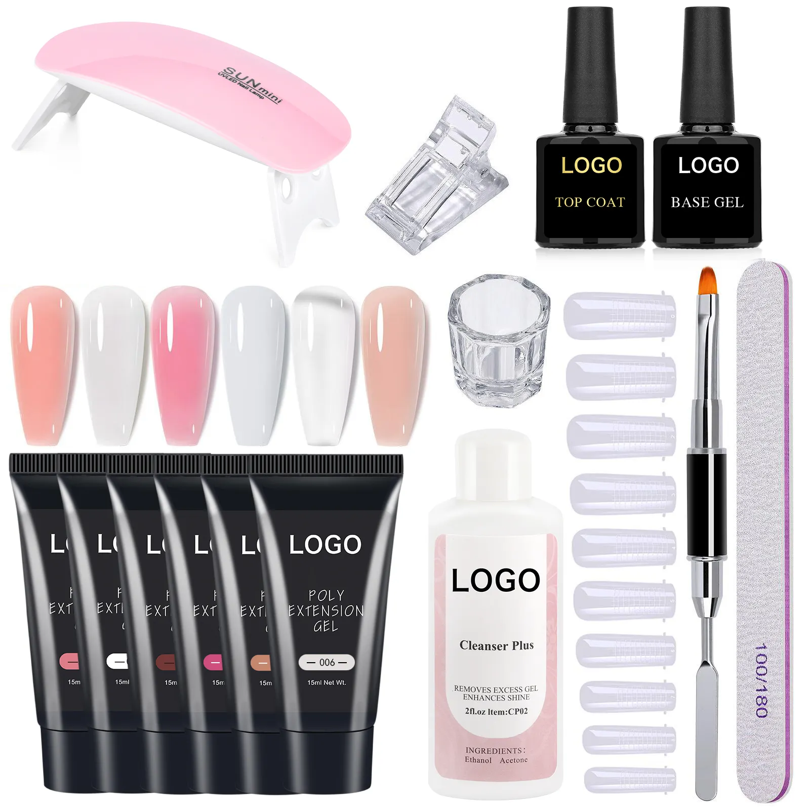 Profissional Prego Suprimentos Extensão Gel Acrílico Polygeling Prego Kit Conjunto Completo Ongle En Poly Gel Com Lâmpada Uv