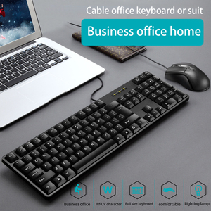 Best Cost Black Office <strong>Use</strong> PC Teclado E Y Mous Kit Wired Usb Key Board Klavye <strong>Keyboard</strong> and Mouse Set Combos for <strong>Computer</strong>