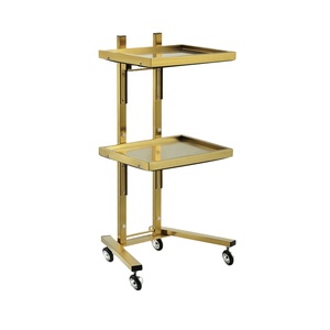 Classic Hot-selling Double-layer <strong>Trolley</strong> with Multiple Colors Available for Hairdressing Kitchen and Beauty Salons Easy to Move - Product Image 1