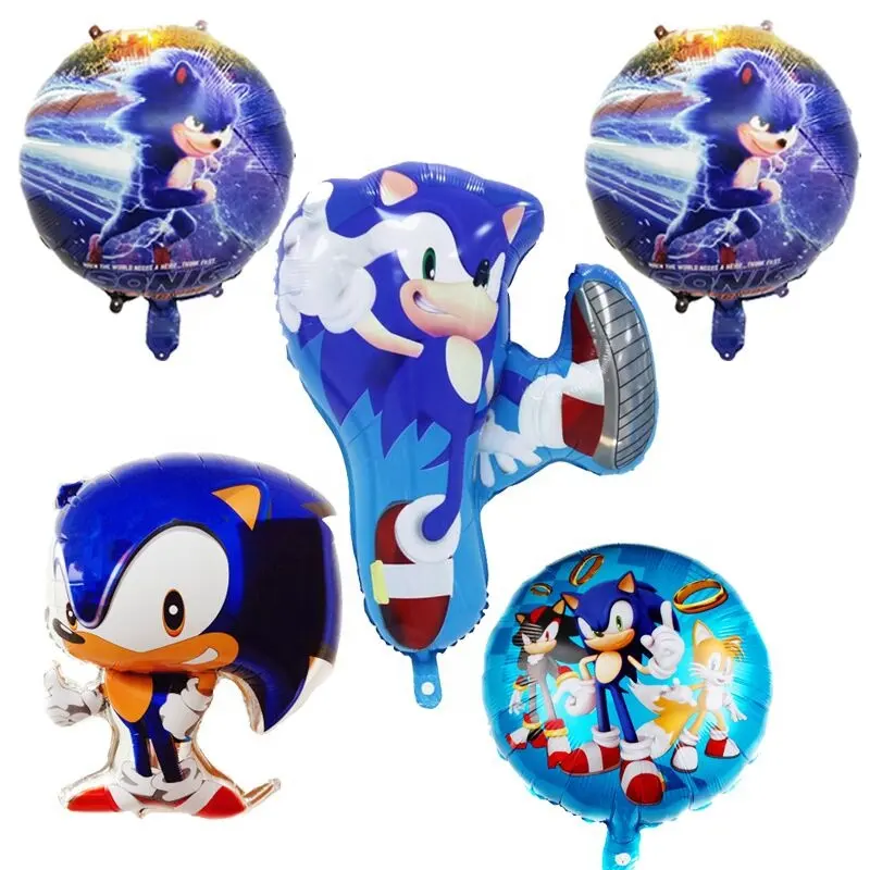 บอลลูนฟอยล์ทรงกลม Sonic ขนาด18นิ้ว,ลูกโป่งฟอยล์ลายการ์ตูนรูปเม่นสำหรับของเล่นเด็กสุขสันต์วันเกิด