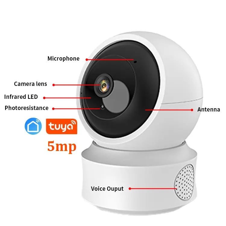 IP-камера Tuya для домашних животных, 5 Мп, PTZ, Wi-Fi