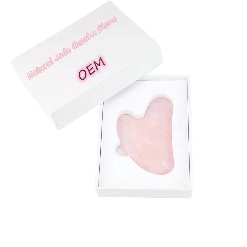 Gua Sha-masajeador de Jade Natural para mujer, herramienta de raspado para el cuidado de la piel facial, piedra de cuarzo rosa Guasha, regalo Popular