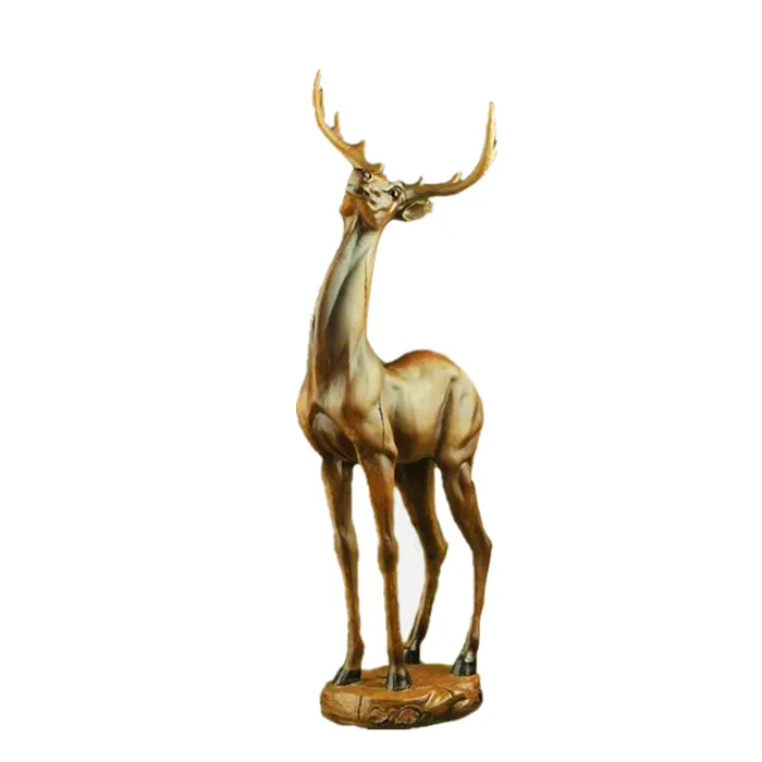 Modern açık hayvan heykel reçine ev dekoratif hediye için geyik heykelleri