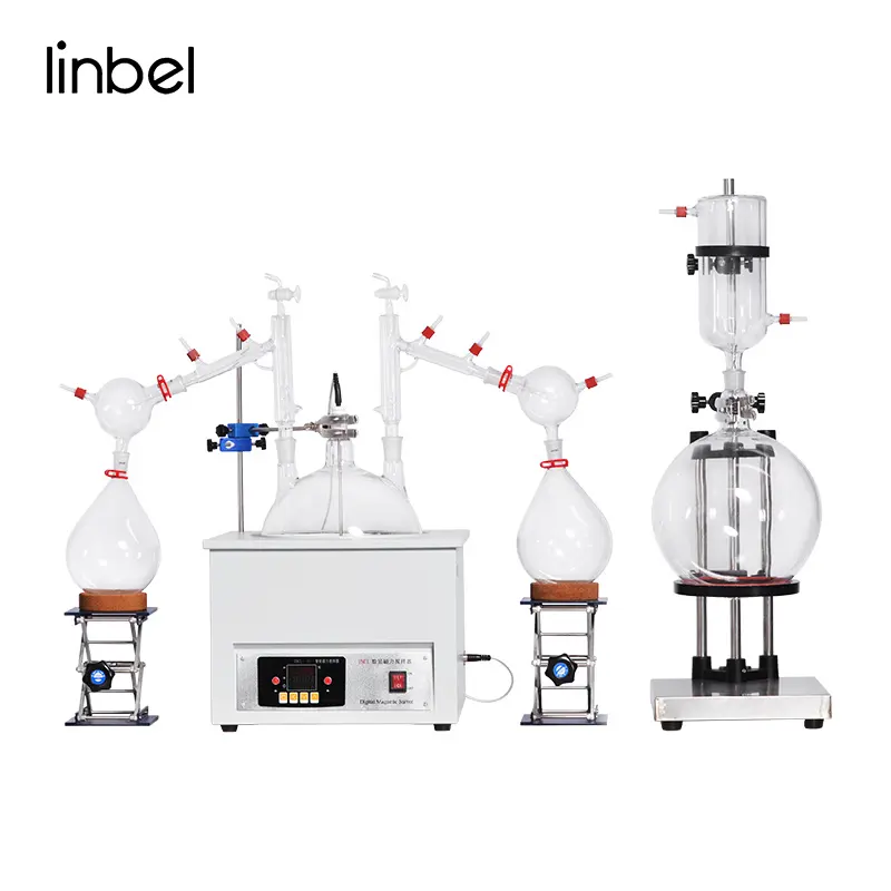 Destilador de aceites esenciales industrial profesional 10L Destilación de vidrio de camino corto para laboratorio