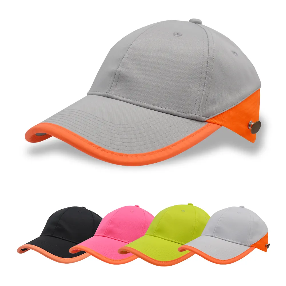 Casquette de baseball en sergé pour femmes, chapeau de marque, avec masque à boutons, en tissu réfléchissant, 100% coton, 6 panneaux, 47