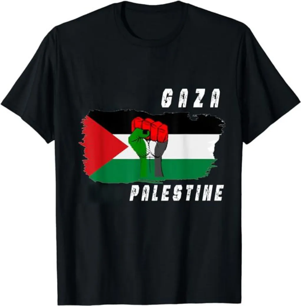 Hannuo Custom High Quality Polyester Fabric Casual Round Neck Free Palestine T Shirt For Men