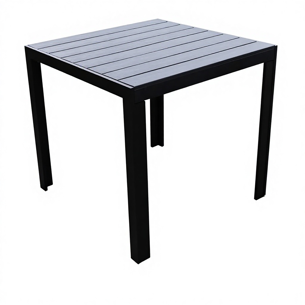 Table carrée 80 rayures-noir