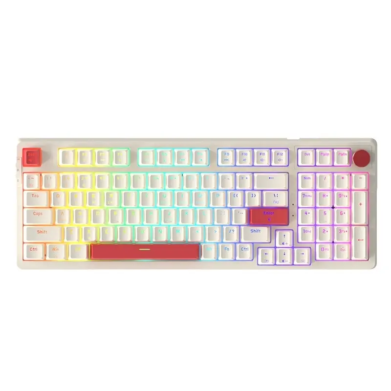 Nouveau clavier mécanique de jeu sans fil USB RGB Light clavier Bluetooth sans fil rose à profil bas