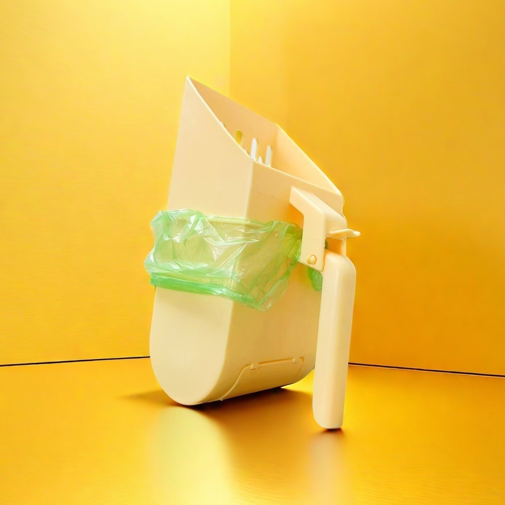 Multi-functional yellow cat litter scoop