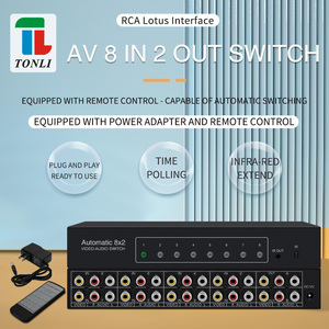 AV <strong>Video</strong> and Audio Automatic Switcher 8 in 2 Out Remote Control Selection Chip <strong>Switch</strong> 8port - Product Image 2