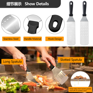 Paslanmaz çelik Teppanyaki seti pişirme Spatula kombinasyonu açık kamp barbekü barbekü araçları - Product Image 6