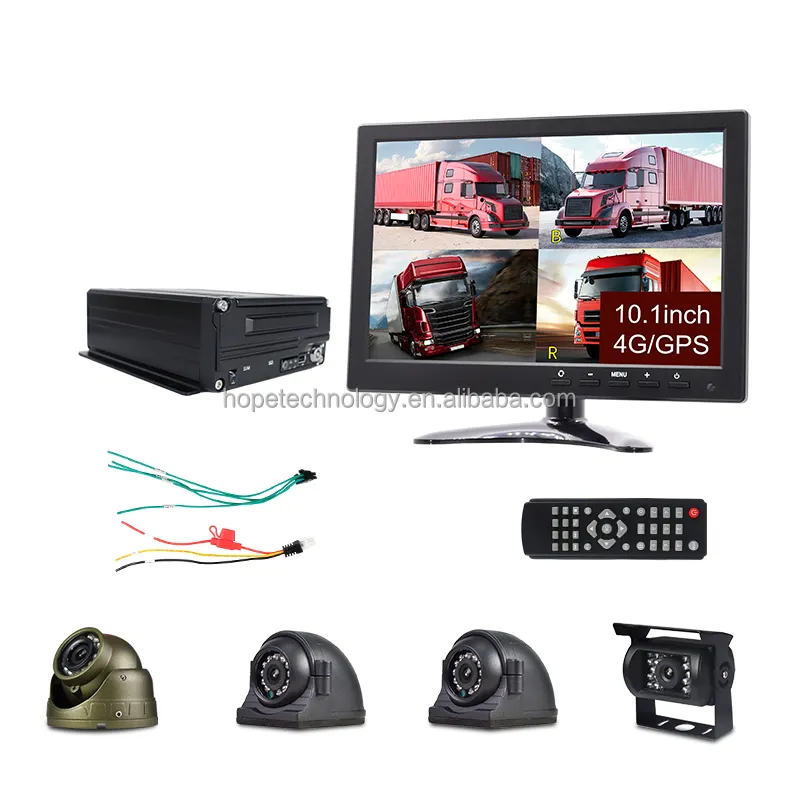 Sistema de vigilância automotivo, mini câmera de 1080p, hdd 2tb 4ch, gps, 4g, dvr, vídeo em tempo real on-line