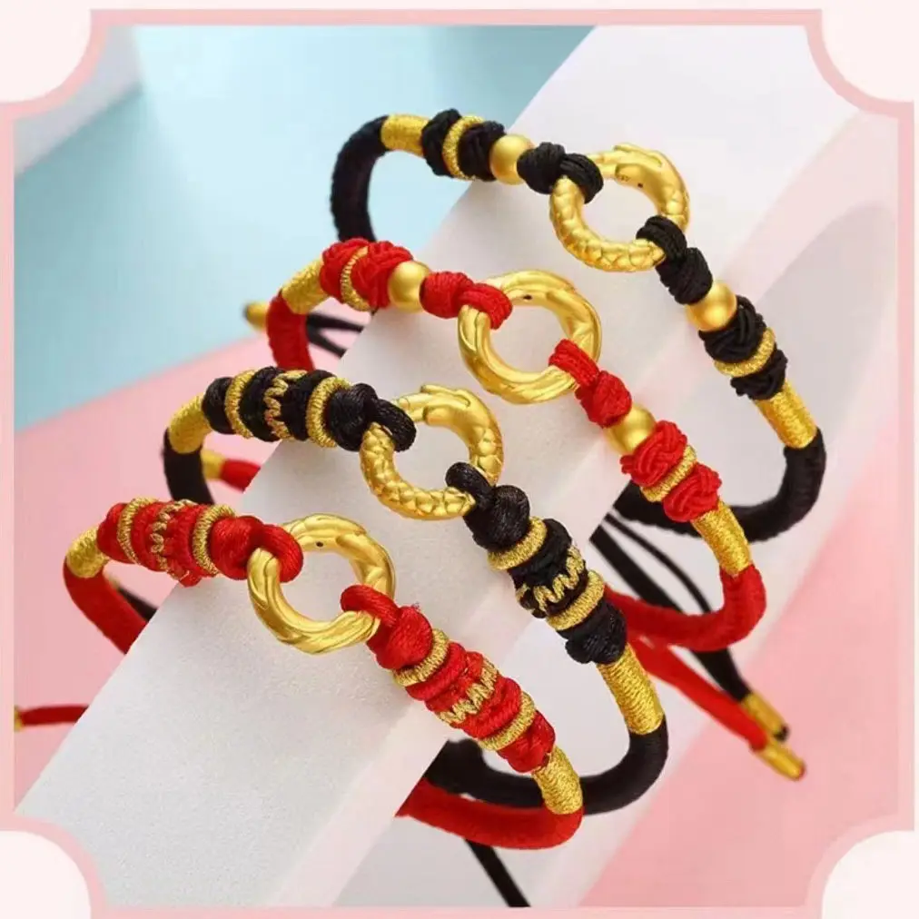 Pulsera de compromiso de lujo para mujer, brazalete de oro de 24 quilates, de dragón Phoenix, joyería nupcial